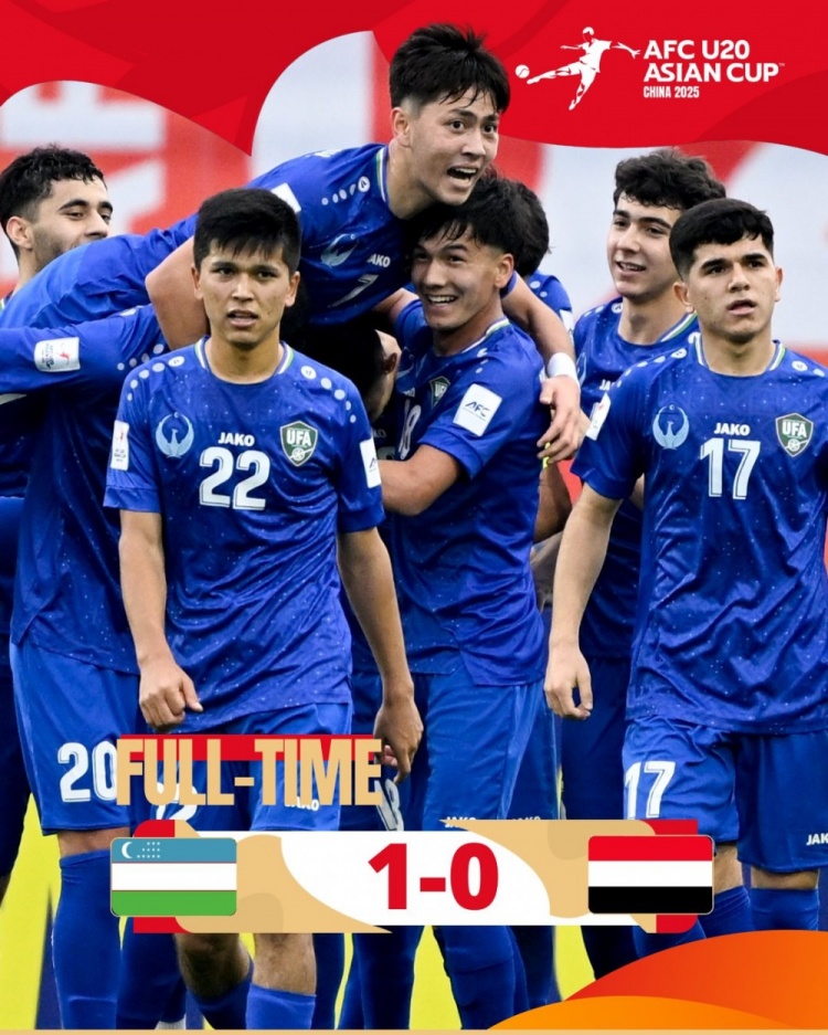  U20亞洲杯-烏茲別克斯坦1-0擊敗也門，奧林博耶夫頭球制勝