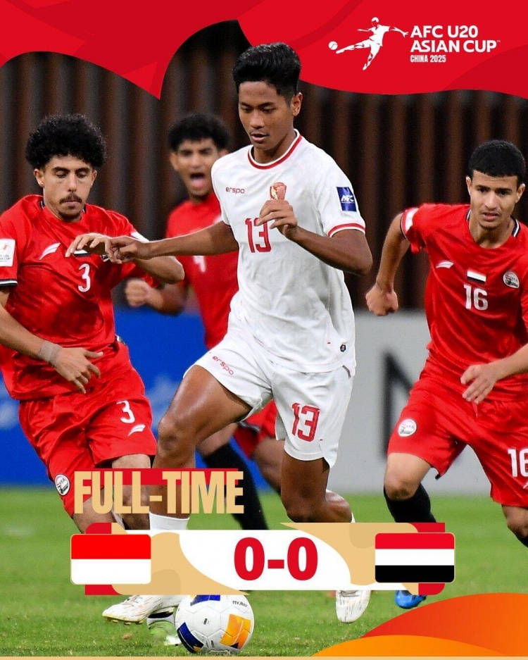  U20亞洲杯：印尼0-0戰(zhàn)平也門，兩隊(duì)分列C組第三、第四