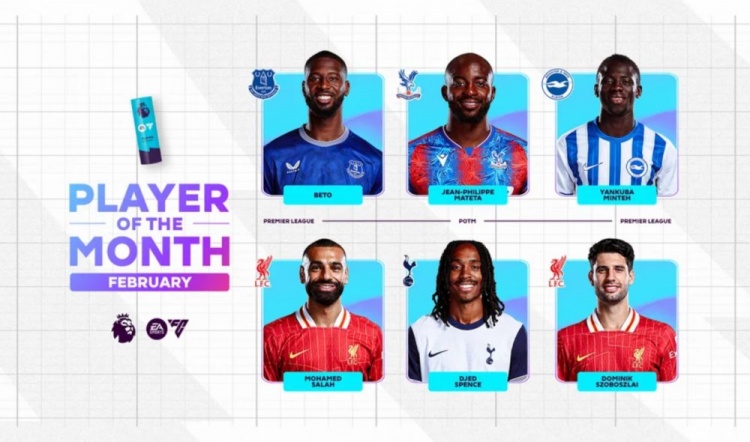  英超2月最佳候選：貝托、馬特塔、明特、薩拉赫、斯賓塞、索博