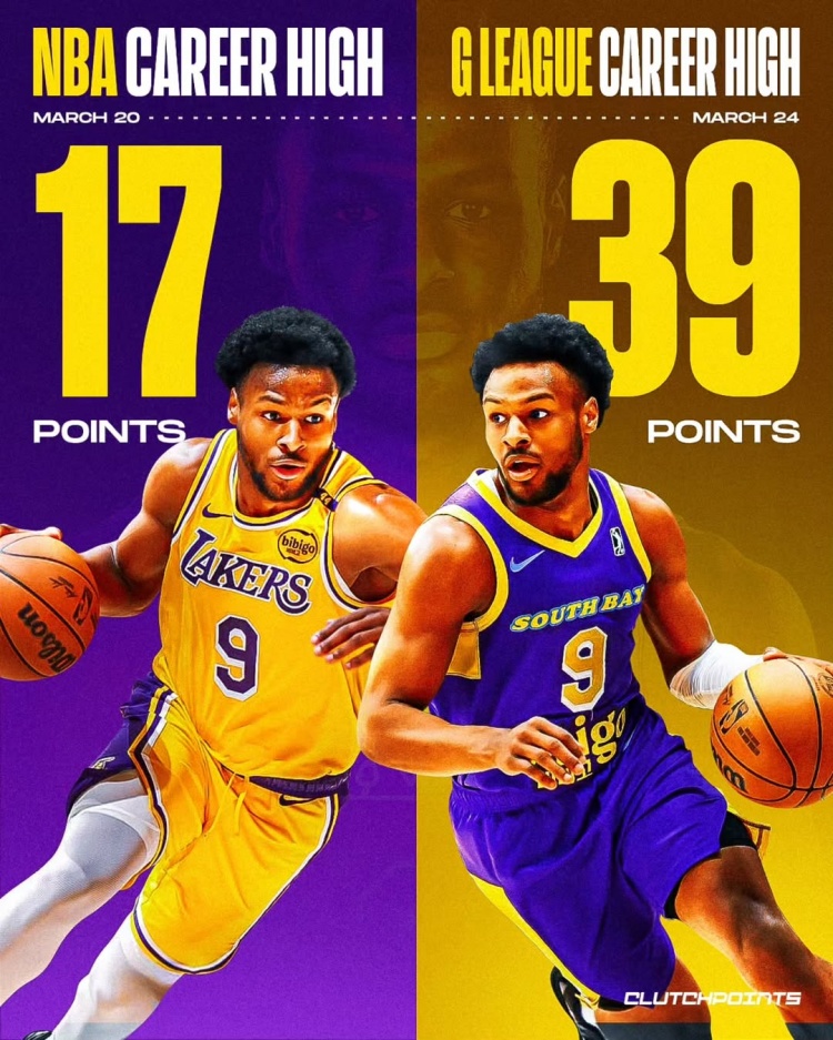  在進(jìn)步！布朗尼一周內(nèi)先后創(chuàng)下個(gè)人NBA和G聯(lián)盟單場得分新紀(jì)錄