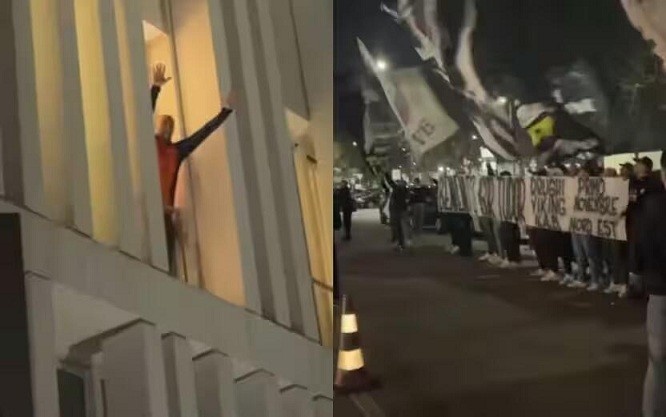  都體：尤文球迷來到酒店外支持新主帥，圖多爾向球迷們揮手致意