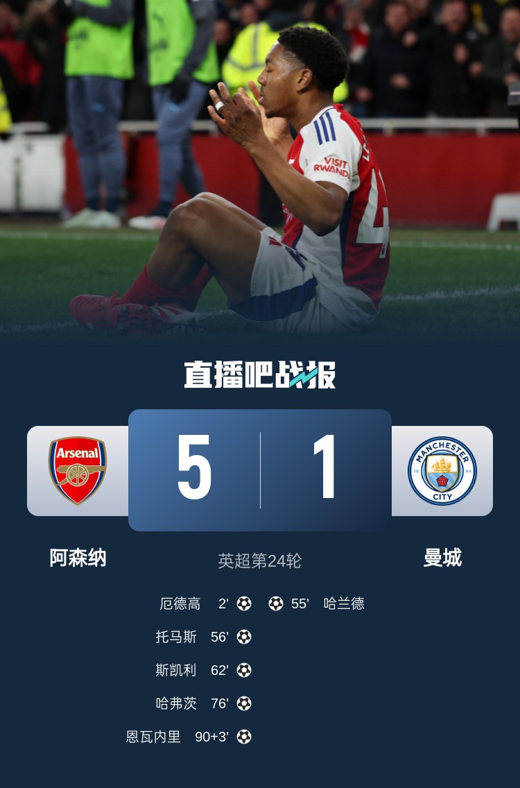  硬氣槍手無畏強敵！阿森納本賽季5-1碾壓曼城，3-0完勝皇馬