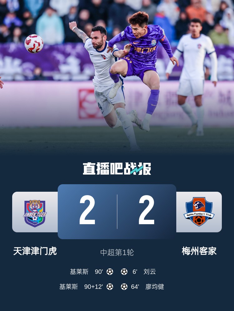  和風勁吹！今日下午中超4場比賽全部以平局收場
